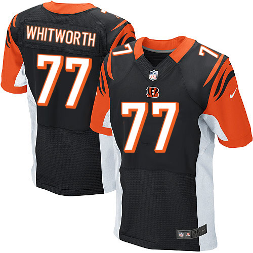 Men's Elite Andrew Whitworth Nike Jersey Black Home - #77 NFL Cincinnati Bengals